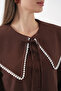 Women's Peter Pan collar Shirt 20314 - Brown - 5