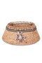 Christmas Tree Skirt with Glitter Silver Star Decorations, Water Hyacinth and Seagrass 51×73×28 cm - 6