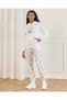 Senior Girls White Printed Track Pants - 2