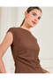 Women Brown Textured Knitted Top - 4