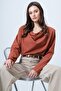 Women's Tile Collar Wide Cut Knitted Blouse Alc-X13126 - 6