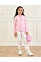 Girls Pink Printed Hooded Sweatshirt - 2