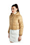 Women Taupe Cropped Down Hooded Jacket - 3