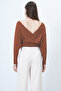 Cinnamon Front and Back Double Breasted Collar Tie Detailed Crop Blouse Alc-X14346 - 7