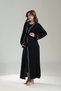 Women's Black Long Sleeve Full Length Special Design Stylish Maternity Nightgown Dressing Gown Set of 2 - 2