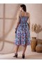 Floral Print Strappy Gathered Midi Fusion Dress - 3