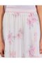 Senior Girls White Floral Pleated Mesh Skirt - 4