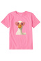 Cotton Fabric Children's T-Shirt – Goose with Heart Glasses Printed Children's T-Shirt