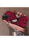 iPhone 16 Pro Compatible Silicone Edge Hard Back Case Couple Spiderman Patterned Phone Case - 2