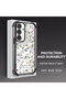 Samsung Galaxy S24 Compatible Transparent Silicone Flutter Protective Case Flower Patterns - 3