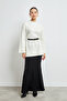 Women's Ecru Turtleneck Soft Textured Basic Sweater - 3