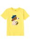 Cotton Fabric Children's T-Shirt – Dog in a Beret Drinking Coffee B Printed T-Shirt