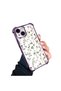 iPhone 15 Compatible Transparent Silicone Flutter Protective Case Flower Patterns - 3