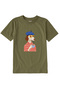 Cotton Fabric Children's T-Shirt – Dog Drinking Coffee in Beret Printed