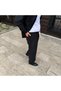 Men's Black Corded Fabric Velvet Fabric Shirt Pants Double Suit - 3