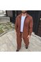 Men's Kremit Corded Fabric Velvet Fabric Shirt Pants Double Suit - 3