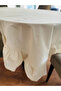 Raw Linen Ruffle Detailed Tablecloth – Natural Textured, 150 × 250 cm - 4