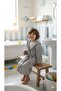 100% Cotton 4 Layer Muslin Anthracite Gray Children's Bathrobe