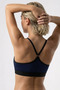 Astura Model Thin Straps Comfortable Women's Bustier with Cross Detail on the Back Navy Blue Color - 5