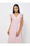 Button Detail Lace Trim Ruffle Sleeve Nightdress - 2