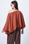 Tile Kayık Collar Cape Cut Blouse Alc-X14596 - 6