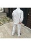 Men's Smoked Corded Fabric Velvet Fabric Shirt Pants Double Suit - 4