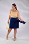 Plus Size Buckle Detail Women's Skirt Navy Blue - 2