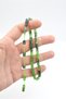 Halil Usta Signature Cut Model Wrist-Length Green Black Crimped Amber Prayer Beads - 4