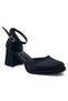 425 25Ya Women's Evening Dress Shoes Black Satin