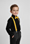 Boys' Long Sleeve Black Shirt and Yellow Suspender Bow Tie Set - 2
