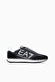 Men's Lace-Up Sneaker with Large Logo and Suede Detail - Black - 2