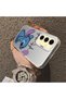 Samsung Galaxy S24 Fe Compatible Stitch Couple Pattern Case Silicone Edge Hard Back Anti-Fall - 4