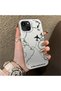 iPhone 13/14 Compatible Silicone Edge Hard Back Anti-Fall Case Airplane Patterns - 5
