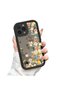 iPhone 14 Pro Compatible Flowers Mirror Anti-Fall Silicone Phone Case - 3