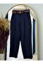 Melita Back Cover Carrot Leg Belted Trousers-Mt5018 Navy Blue - 2