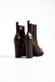 Women's Leather Boots Platform Brown - 4