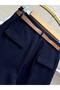 Melita Back Cover Carrot Leg Belted Trousers-Mt5018 Navy Blue - 4
