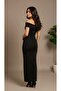 Madonna Collar Crepe Fabric Slit Maxi Length Dress - 3