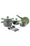 Granite Cookware Set, 12 pcs, Green - 2