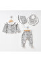 Leopard Patterned 4 Piece Newborn Hospital Discharge Set with Gloves