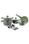 Granite Cookware Set, 12 pcs, Green