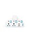 3 Way T-Socket Multi Adapter with 2 USB-A Ports IK-30U