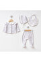 Leopard Patterned 4 Piece Newborn Hospital Discharge Set with Gloves