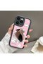 حافظة هاتف من السيليكون مضادة للسقوط مع مرآة على شكل قطة متوافقة مع iPhone 16 - 5