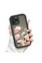 iPhone 14 Pro Max Compatible Flowers Mirror Anti-Fall Silicone Phone Case - 3