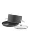 Aluminium Non-Stick Granite Coated Maqluba Cooking Pot Set, 3 pcs, Assorted - 3