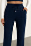 Women's Modal Fabric with Fleece Inside, Thick Bottom, Sweatpants, Loose Fit, Wide Leg - 2