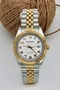 Steel Men's Wristwatch, Waterproof, with Calendar, Gold and Silver Color Cord, with Numbers, White Men's Wristwatch