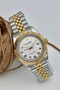 Steel Men's Wristwatch, Waterproof, with Calendar, Gold and Silver Color Cord, with Numbers, White Men's Wristwatch - 2