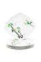 Bamboo Tree Print Square Plate, 17 cm, Green & White